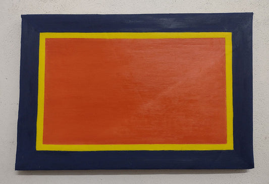 NFT Abstract painting contrasting one cool color and two warm colors by Dañelete