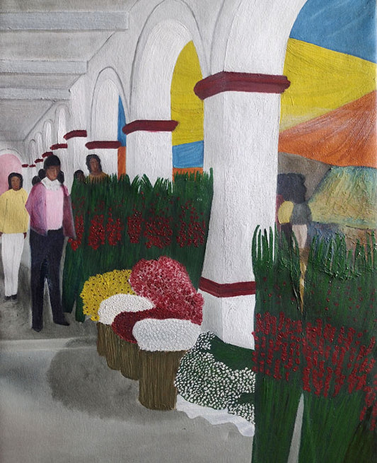 NFT Tuesday at the Santiago Tianguistenco flower market, selling flowers at the entrance by Dañelete